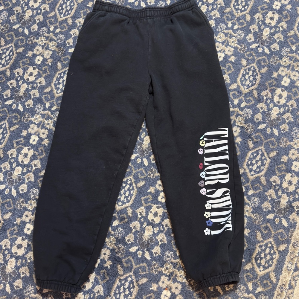 Taylor Swift‎ Eras Tour Black Fleece Joggers Sweatpants Pockets Size M